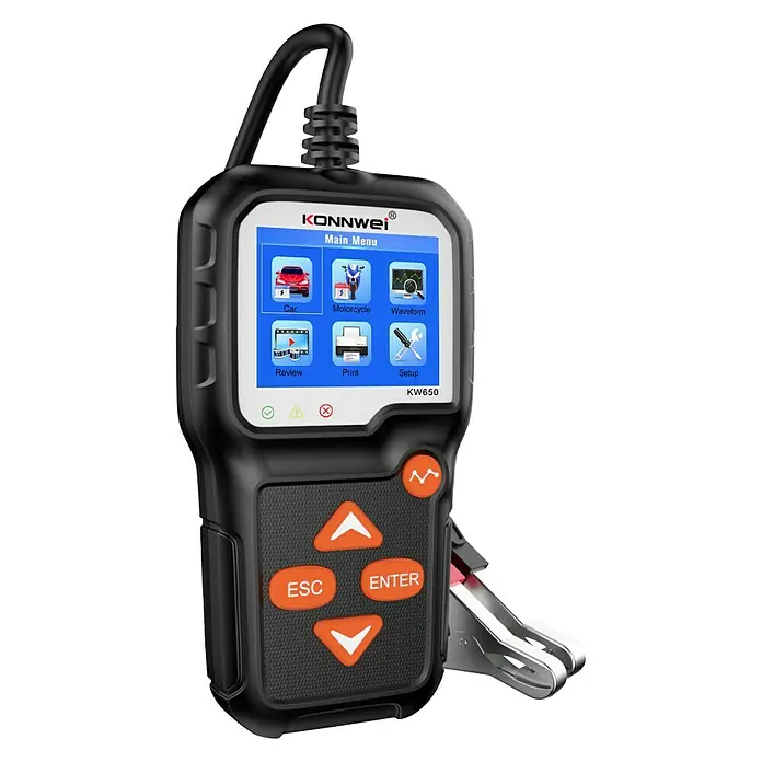 Comprobador de batería KW650 - 16 V - Vista angular