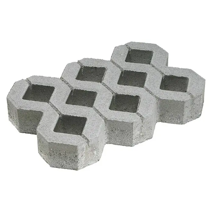 Rasengitterstein - Grau, L x B x H: 60 x 40 x 8 cm, Beton