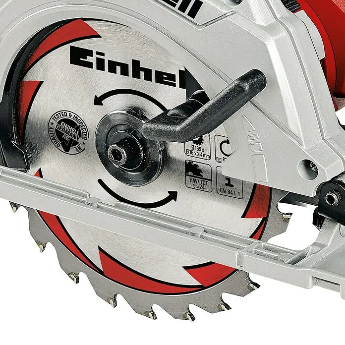Einhell Handkreissäge TE-CS 165 - 1.200 W, Sägeblatt: Ø 165 mm, Leerlaufdrehzahl: 5.500 U/min