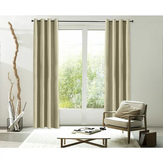 Cortina Térmica Attila - An x Al: 140 x 240 cm, 100% poliéster, Lino - Foto ambiente