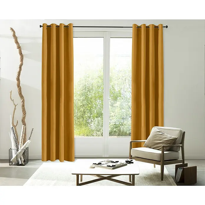 Cortina Térmica Finland - An x Al: 140 x 240 cm, 100% poliéster, Azafrán - Foto ambiente