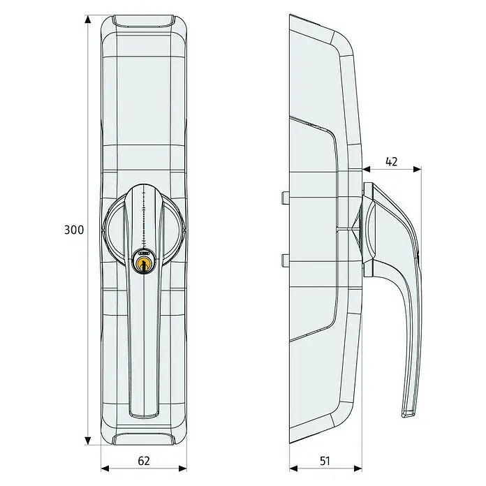 Abus HomeTec Pro Funk-Fensterantrieb FCA 3000 - Weiß, Alarmsignal: 110 dB - Skizze