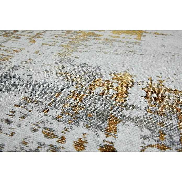 Flachgewebeteppich Teppich Stampa - Creme/Senf, 170 x 120 cm, 100% Polyester - Detailaufnahme