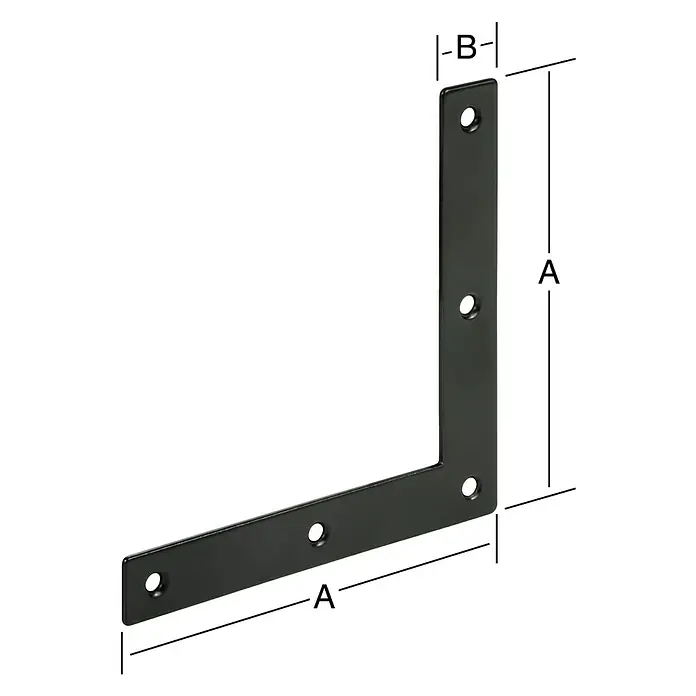 Kutni nosač - D x Š x V: 100 x 15 x 100 mm, Crne boje - Skica