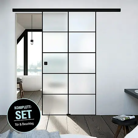 Diamond Doors Black Edition Schiebetür-Komplettset Loft Black Edition