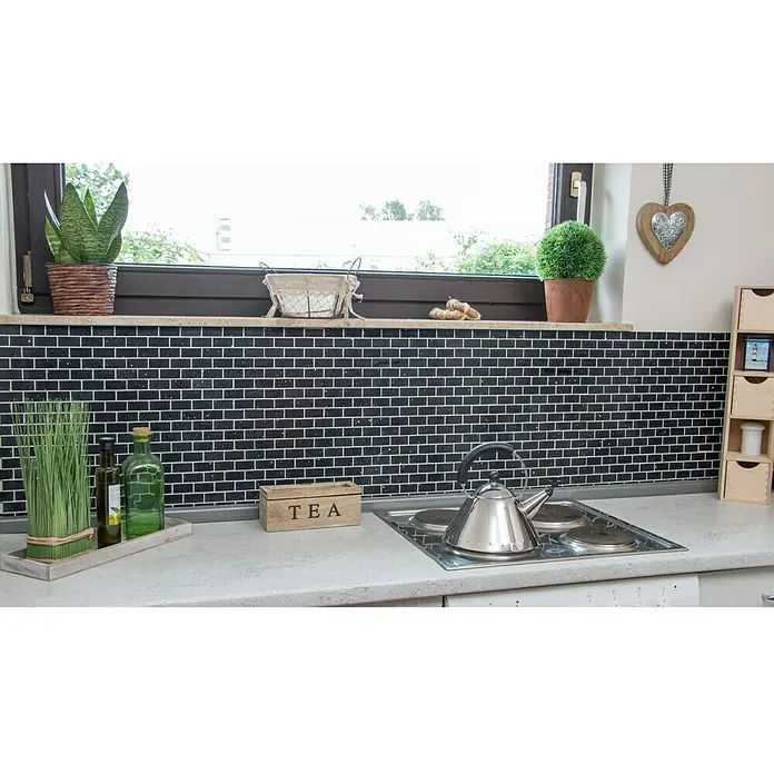 Mosaikfliese Brick Artifical XCM ASMB2 - 30 x 30 cm, Schwarz, Glänzend - Stimmungsaufnahme