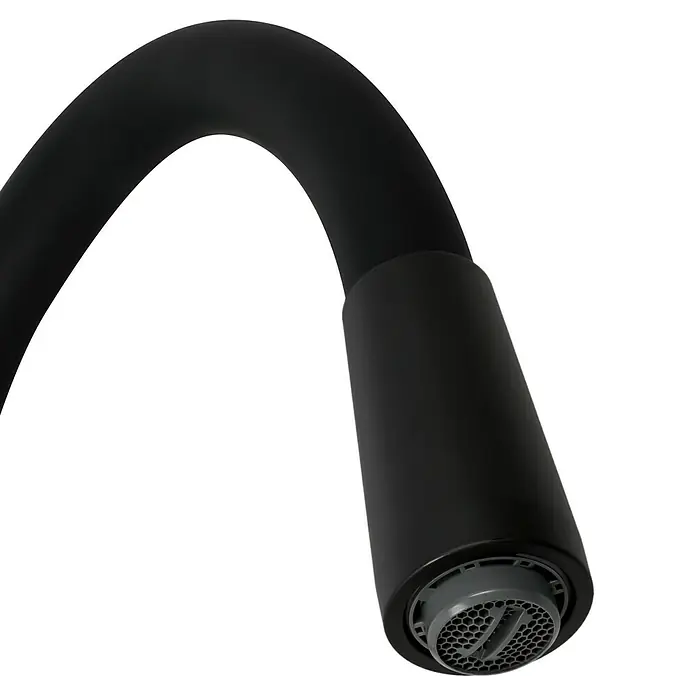 Camargue Spültischarmatur Flexo - Schwarz, Matt, Hoher Auslauf - Detailaufnahme