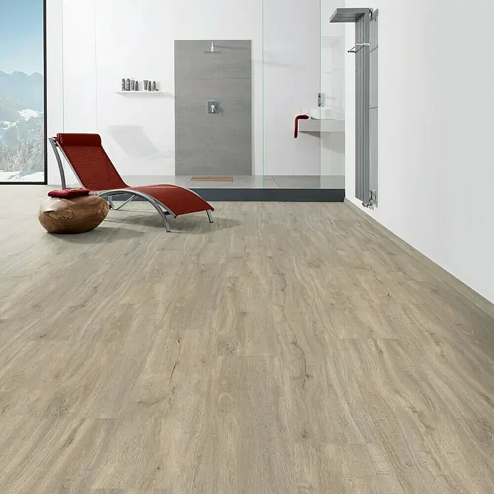 Living by Haro Designboden Eiche Trient Grau - 1.282 x 235 x 6,5 mm, Landhausdiele - Stimmungsaufnahme