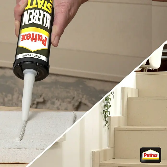 Pattex Montagekleber Kleben statt Bohren Express - 390 g, Kartusche, Lösemittelfrei - Anwendungsbeispiel