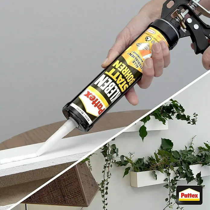 Pattex Montagekleber Kleben statt Bohren Express - 390 g, Kartusche, Lösemittelfrei - Anwendungsbeispiel