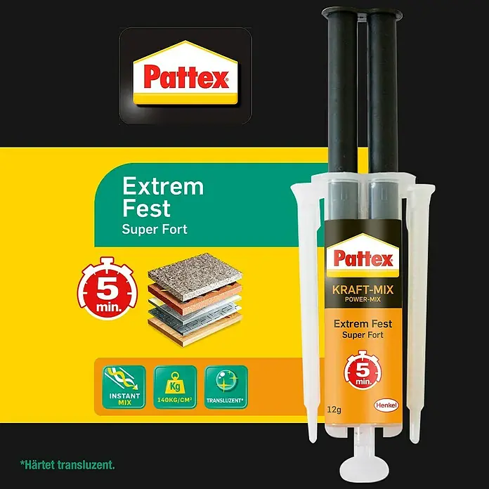 Pattex Kraft-Mix Komponenten-Kleber Extrem Fest - 11 ml - Informationsansicht
