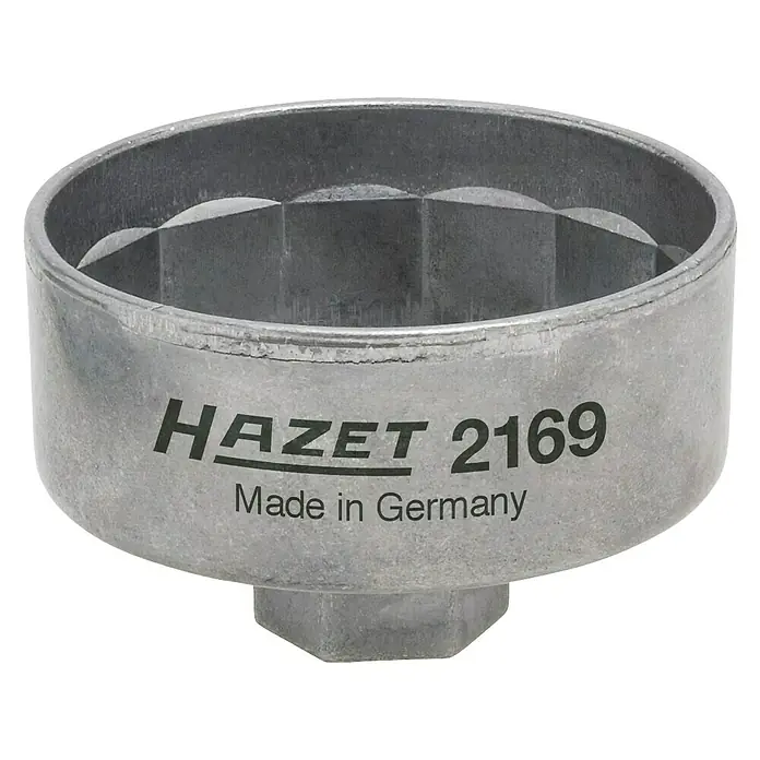 Hazet Universal-Ölfilter-Schlüssel 2169 - Schlüsselweite: 74,4 mm, Antriebsgröße: ⅜″ Vierkant - Vorderansicht