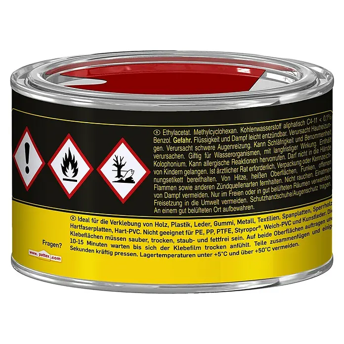 Pattex Kontakt Kraftkleber Classic - 300 g, Dose - Rückansicht