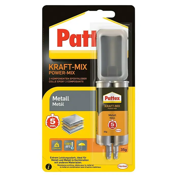 Pattex Kraft-Mix Komponenten-Kleber Metall - 25 ml - Vorderansicht