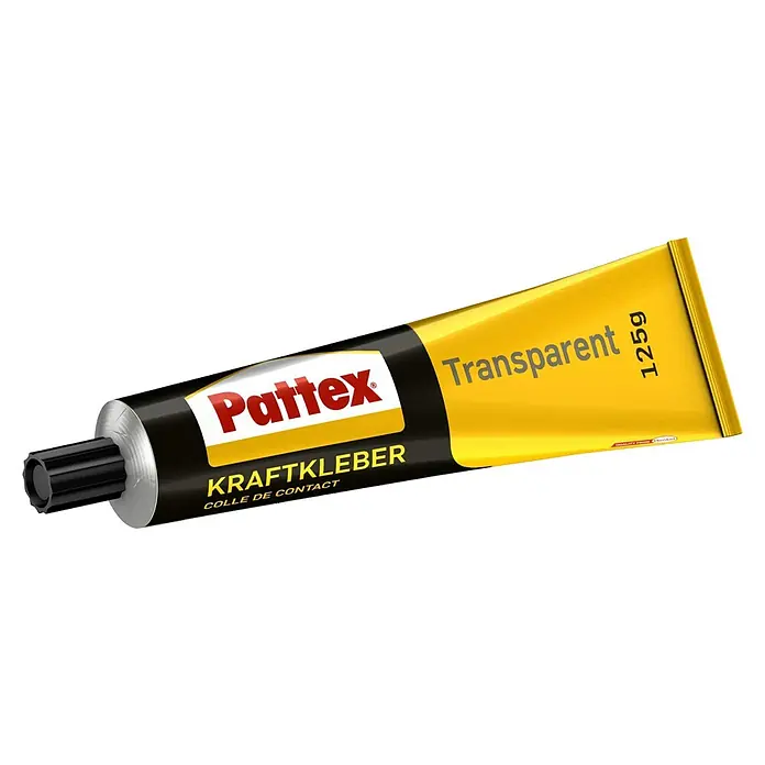 Pattex Kraftkleber Transparent - 125 g, Tube - Diagonale Ansicht