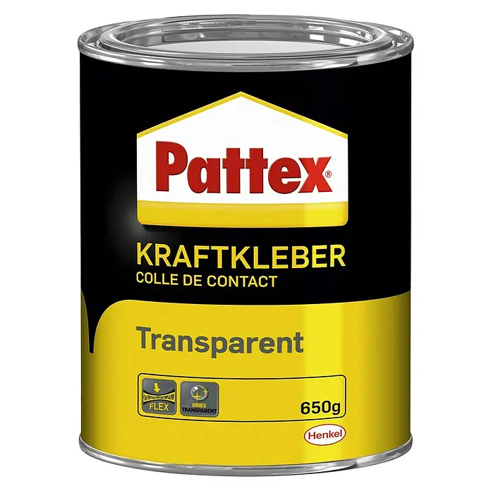 Pattex Kraftkleber Transparent - 650 g, Dose - Vorderansicht