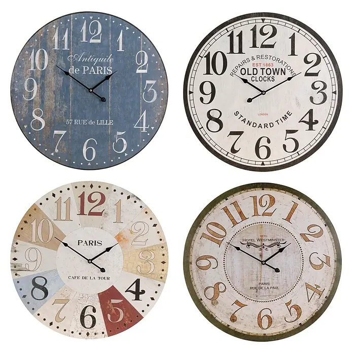 Reloj de pared redondo chapa - Multicolor, Diámetro: 60 cm - Vista frontal
