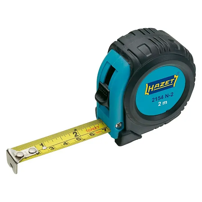 Hazet Taschenbandmaß 2154N-2 - Länge Maßband: 2 m - Diagonale Ansicht