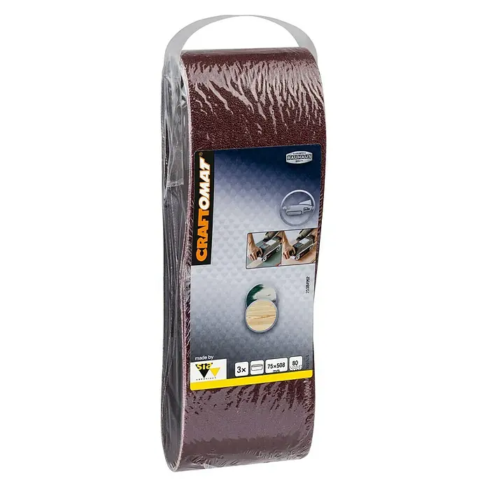 Craftomat Brusni remen BFWP - D x Š: 508 x 75 mm, Granulacija: 80, 3 Kom. - Pogled s desne strane