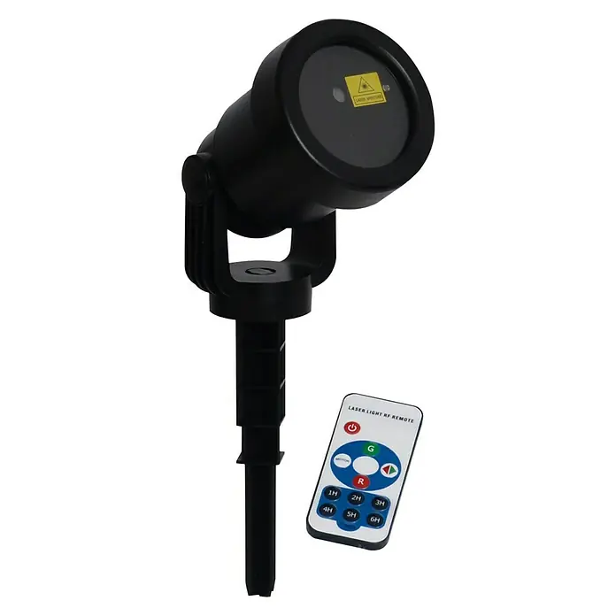 LED lézer reflektor - 5W, Piros, Magasság: 40 cm - Szögletes nézet