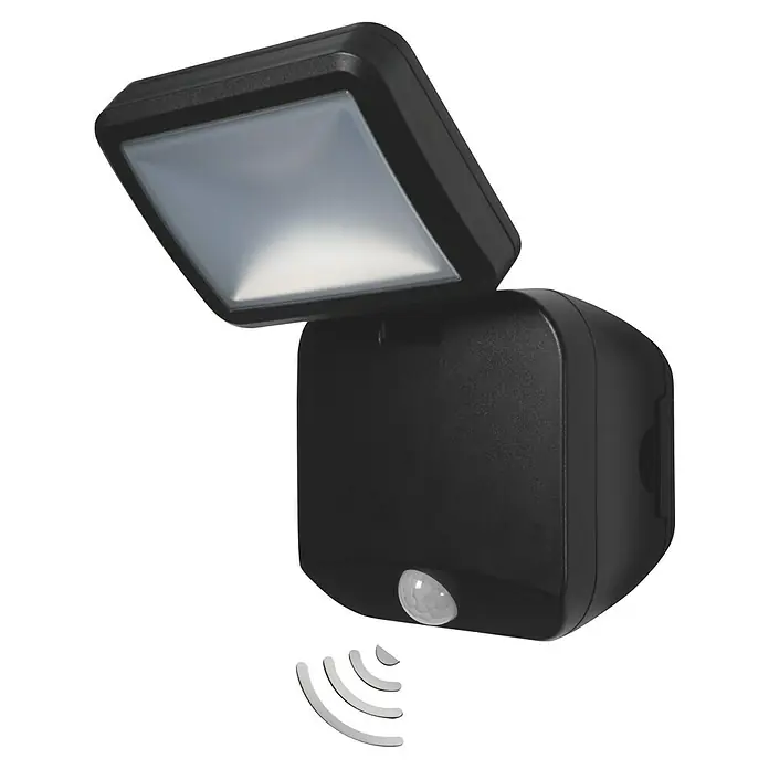 Ledvance Sensor-LED-Außenwandstrahler Single - 4 W, Schwarz, Bewegungsmelder, 1-flammig - Diagonale Ansicht