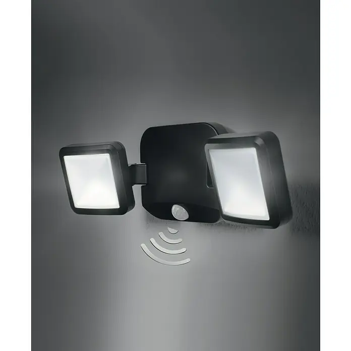 Ledvance Sensor-LED-Außenwandstrahler Double - 10 W, Schwarz, Bewegungsmelder, 2-flammig - Stimmungsaufnahme