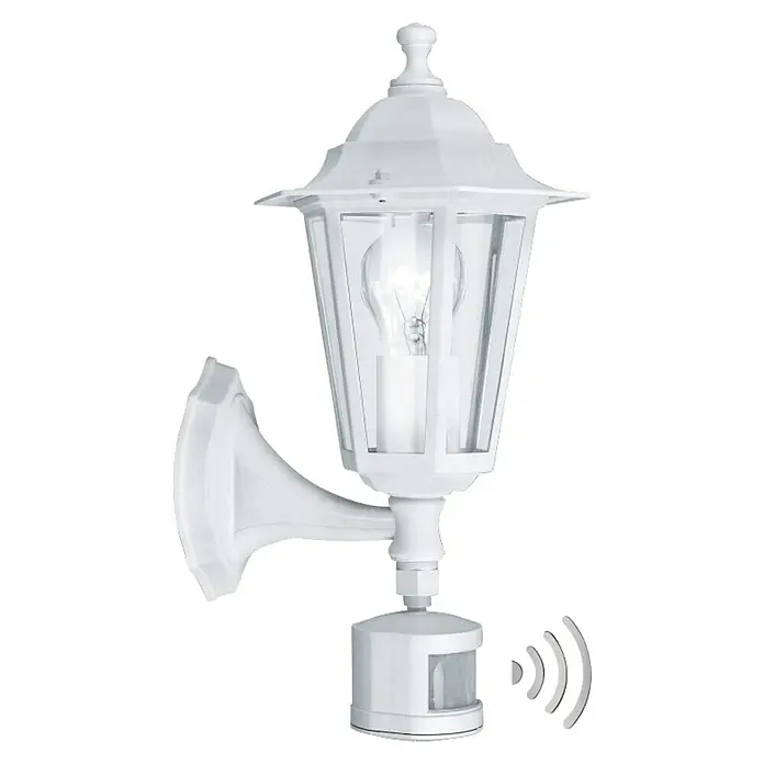 Eglo Laterna 5 Sensor-Außenwandleuchte - 60 W, Weiß, IP44 - Diagonale Ansicht