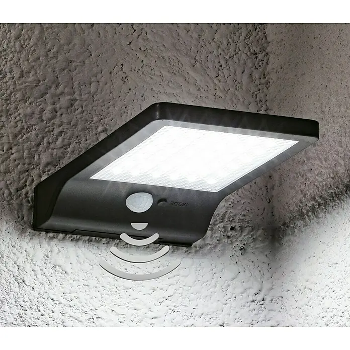 LED-Solar-Außenwandleuchte - Bewegungsmelder, Kaltweiß, IP44 - Stimmungsaufnahme