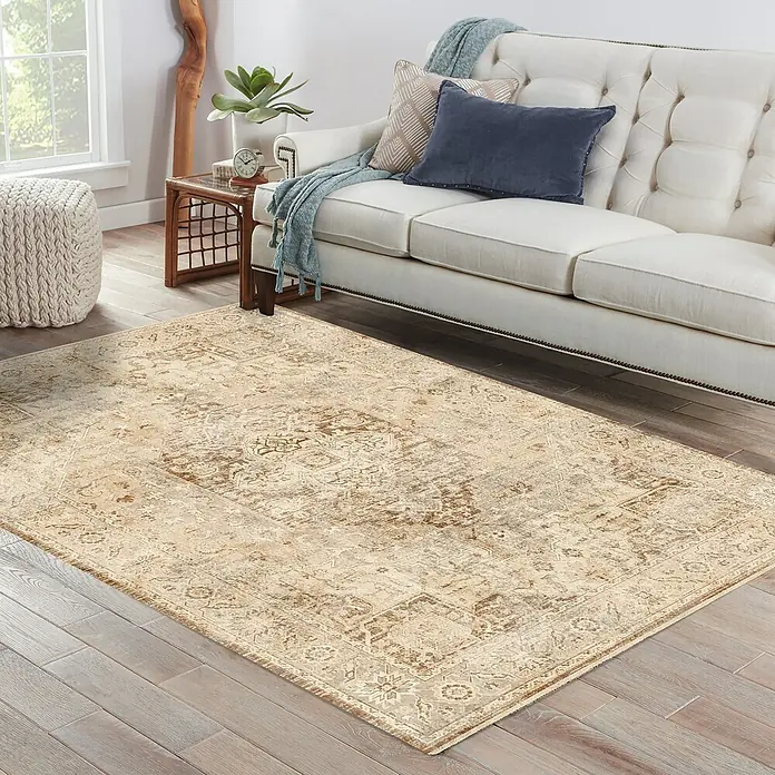 Alfombra de pelo corto Life - Beige, 170 x 120 cm - Foto ambiente