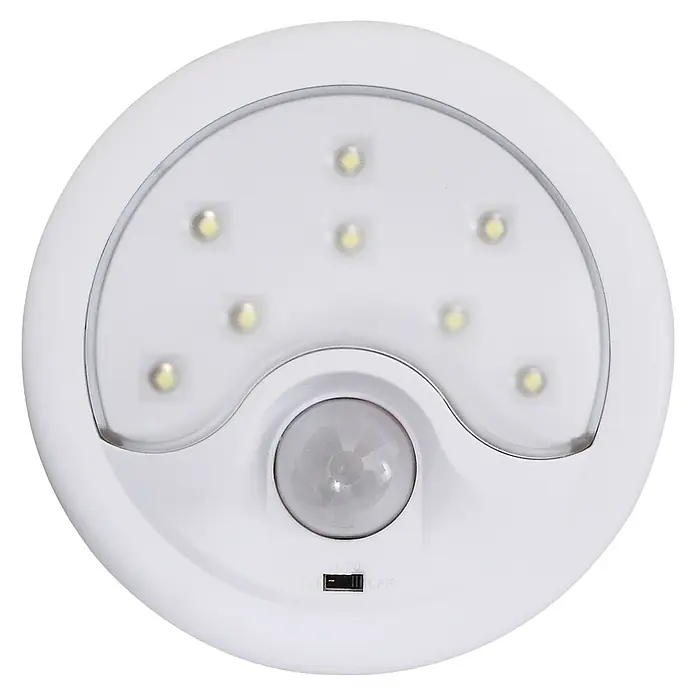 Garza Detector de movimiento inalámbrico con luz de noche - Blanco, Alcance: 5 m - Vista frontal