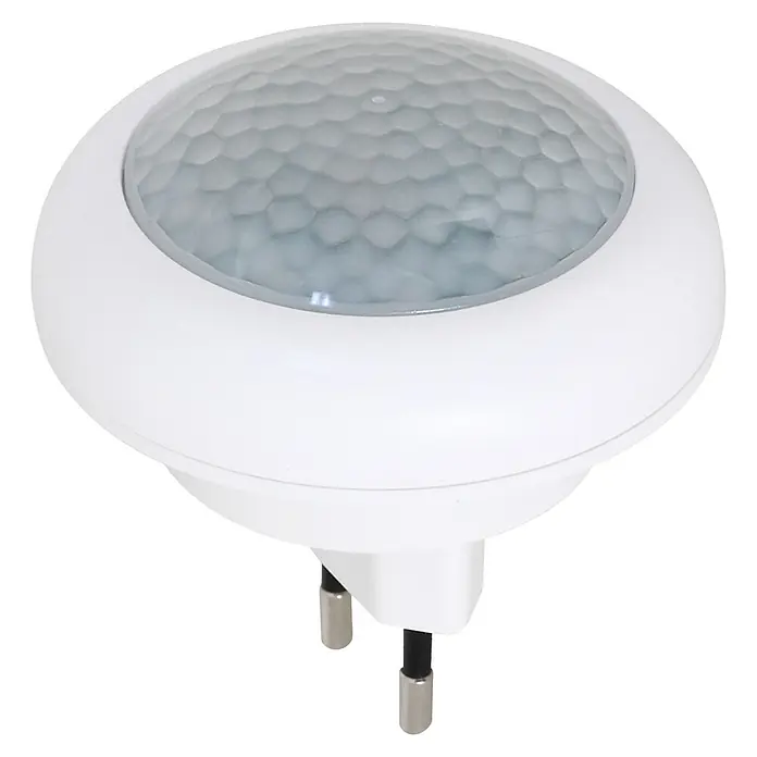 Garza Detector de movimiento por infrarrojos enchufable con luz de noche - Alcance: 5 m, Blanco - Vista angular