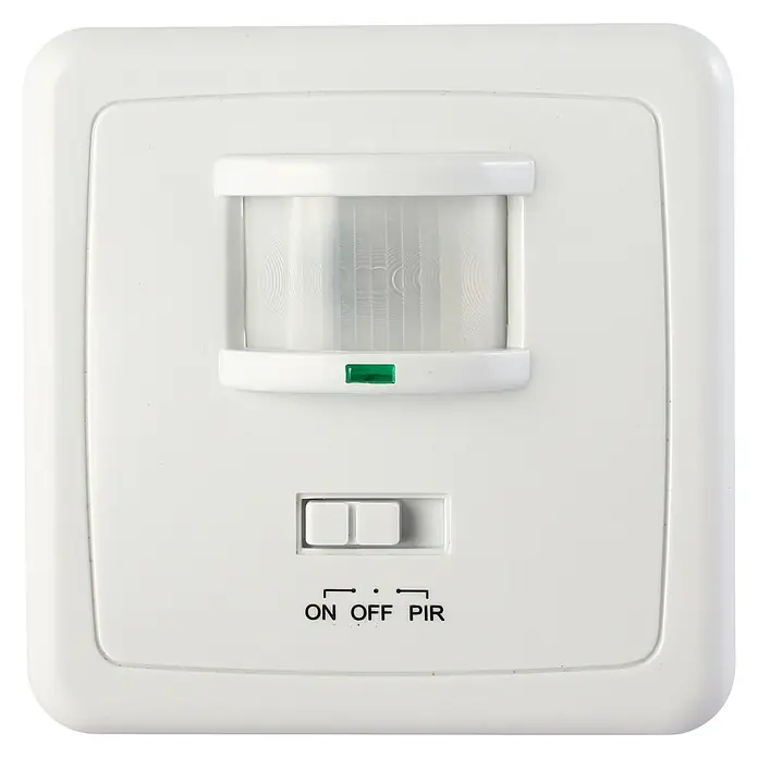 Garza Detector de movimiento por infrarrojos de pared - Alcance: 9 m, Blanco - Vista frontal