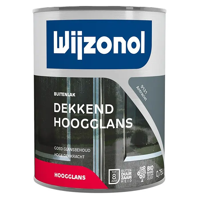 Wijzonol Kleurlak Dekkend Hoogglans 9121 Antraciet - Antraciet, Hoogglans - Vooraanzicht