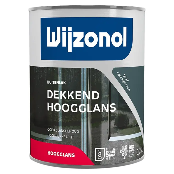 Wijzonol Kleurlak Dekkend Hoogglans 9226 Koningsblauw - Koningsblauw, Hoogglans - Vooraanzicht
