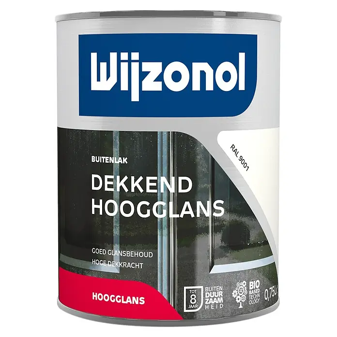 Wijzonol Kleurlak Dekkend Hoogglans Ral 9001 Crèmewit - Crèmewit, Hoogglans - Vooraanzicht