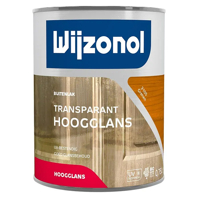 Wijzonol Lakverf Transparant - 3105 Grenen, 750 ml, Hoogglans - Vooraanzicht