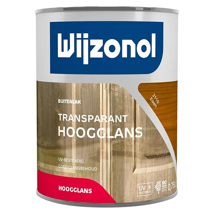 Wijzonol Lakverf Transparant - 3110 Eiken, 750 ml, Hoogglans - Vooraanzicht