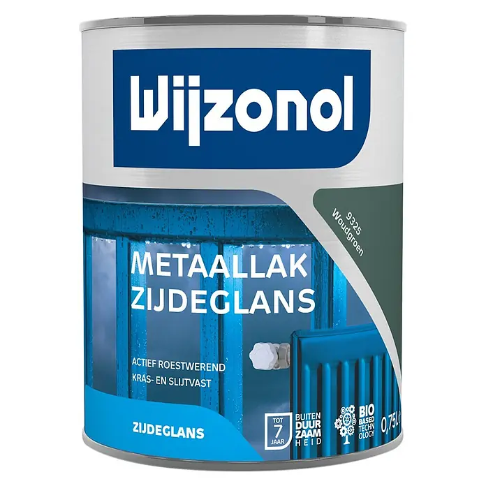 Wijzonol Metaallak Zijdeglans RAL 9325 Woudgroen - Woudgroen, 750 ml, Zijdeglans - Vooraanzicht