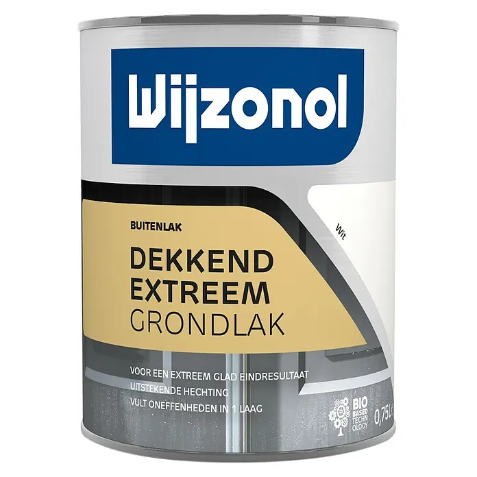 Wijzonol Grondverf Dekkend Extreem - T10 Wit, 750 ml, Zijdeglans - Vooraanzicht