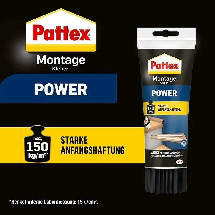 Pattex Montagekleber Power - 250 g, Tube - Informationsansicht