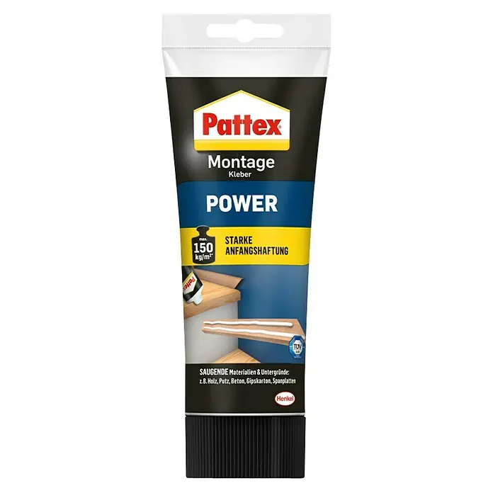 Pattex Montagekleber Power - 250 g, Tube - Vorderansicht