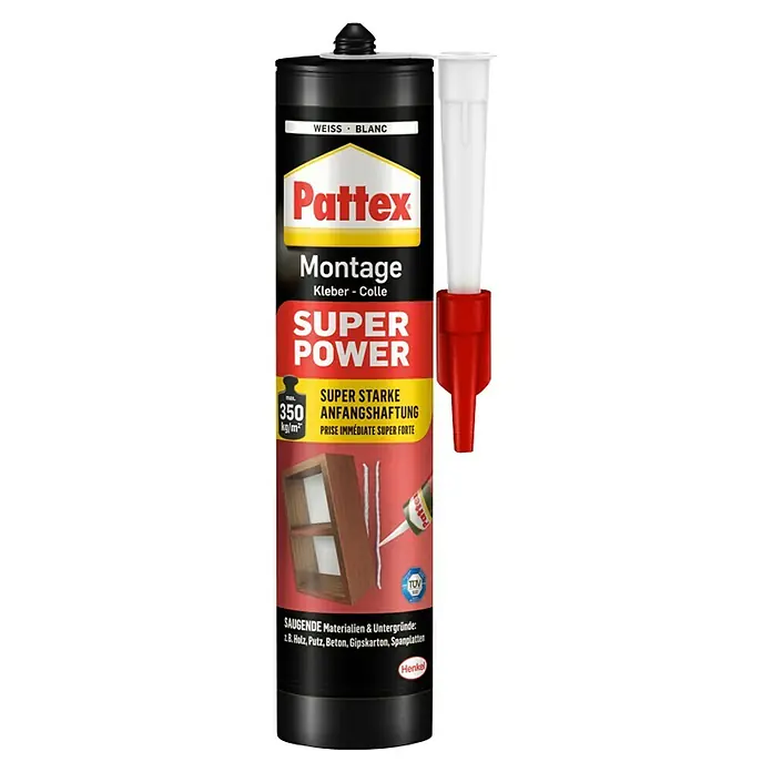 Pattex Montagekleber Super Power - 370 g, Kartusche - Vorderansicht