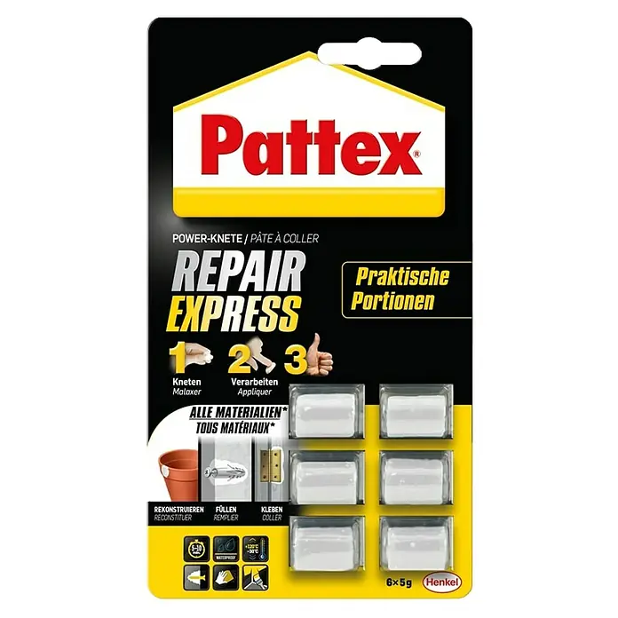 Pattex Powerknete Repair Express - 6 x 5 g - Vorderansicht