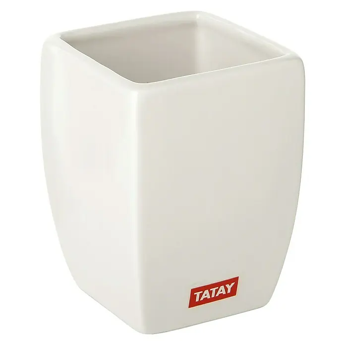Tatay Thai Vaso de encimera - Cerámica, Blanco