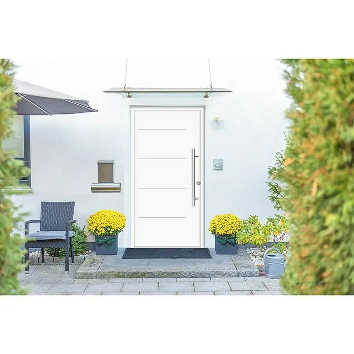 Splendoor Haustür Thermodoor PLUS SPL - 110 x 210 cm, DIN Anschlag: Rechts, Weiß - Stimmungsaufnahme