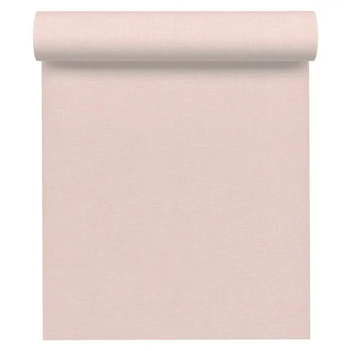 AS Creation Linen Style Vliestapete Meliert - Rosa, Uni, 10,05 x 0,53 m - Vorderansicht