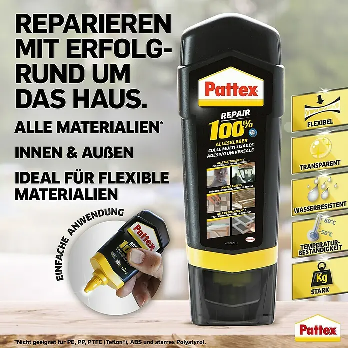 Pattex 100% Kraftkleber Multi-Power-Kleber - 100 g, Flasche, Flüssig - Informationsansicht