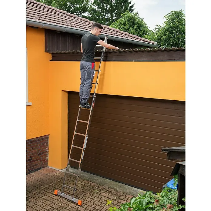 Krause Monto Sprossen-Anlegeleiter Sibilo - 12 Sprossen, Arbeitshöhe: 4,4 m, Aluminium - Anwendungsbeispiel