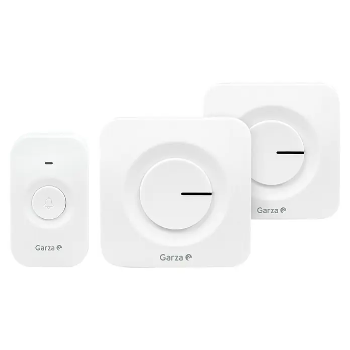 Garza Juego de timbre inalámbrico portátil - 100 dB, IP56 - Vista frontal