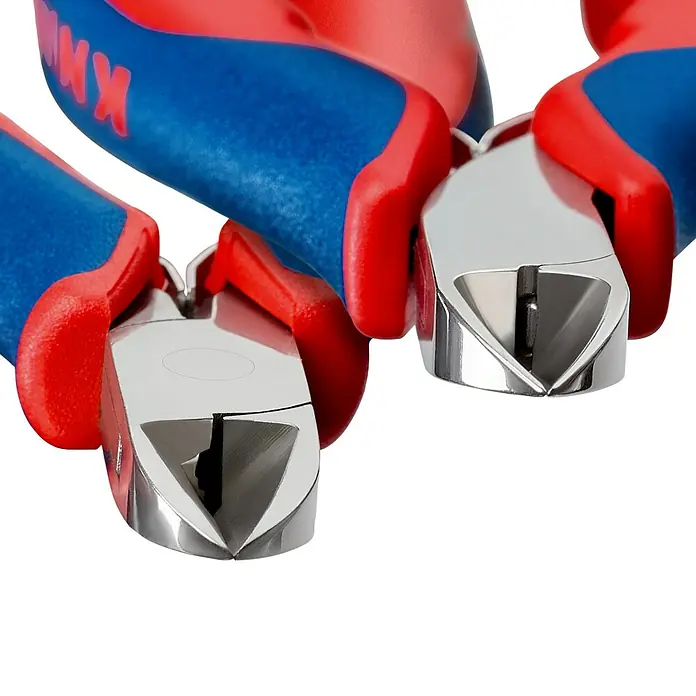 Knipex Seitenschneider - Länge: 115 mm, Material Griff: Mehrkomponenten-Hülle, Rund, Ausführung Kopf: Mit kleiner Facette - Detailaufnahme